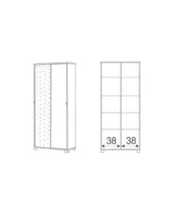 ARMADIO OLMO 2 ANTE SCORREVOLI 1 A SPECCHIO, 78X181X35 CM